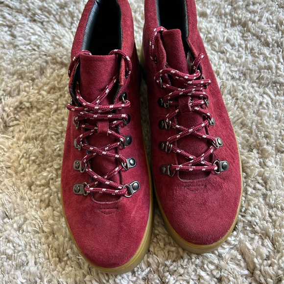 A7EIJE  71 Women's Eden Suede Platform Sneakers Maroon  Size 8 - Picture 2 of 10